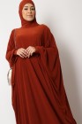 Integrated hooded butterfly abaya