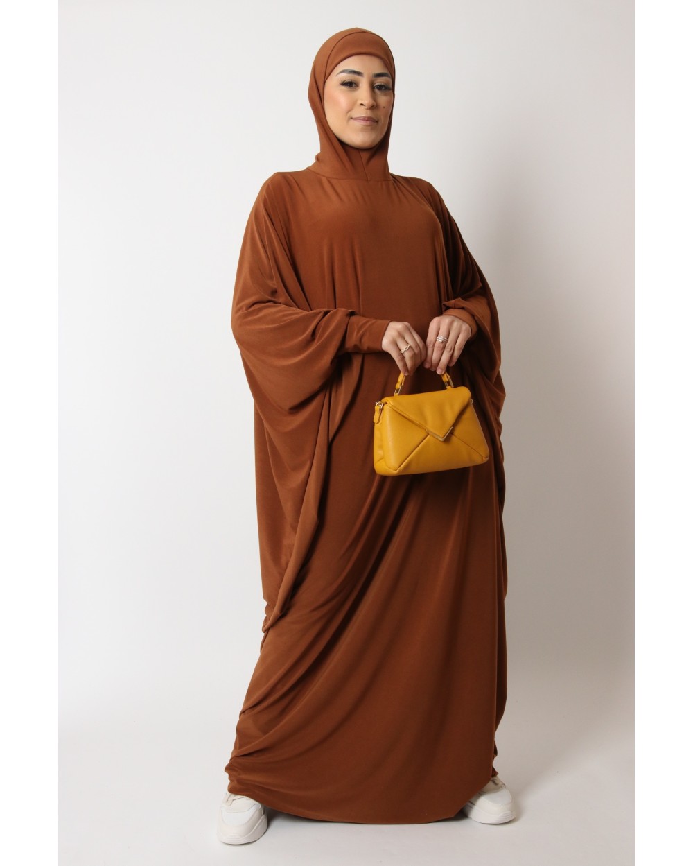 Integrated hooded butterfly abaya