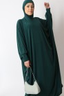 Integrated hooded butterfly abaya