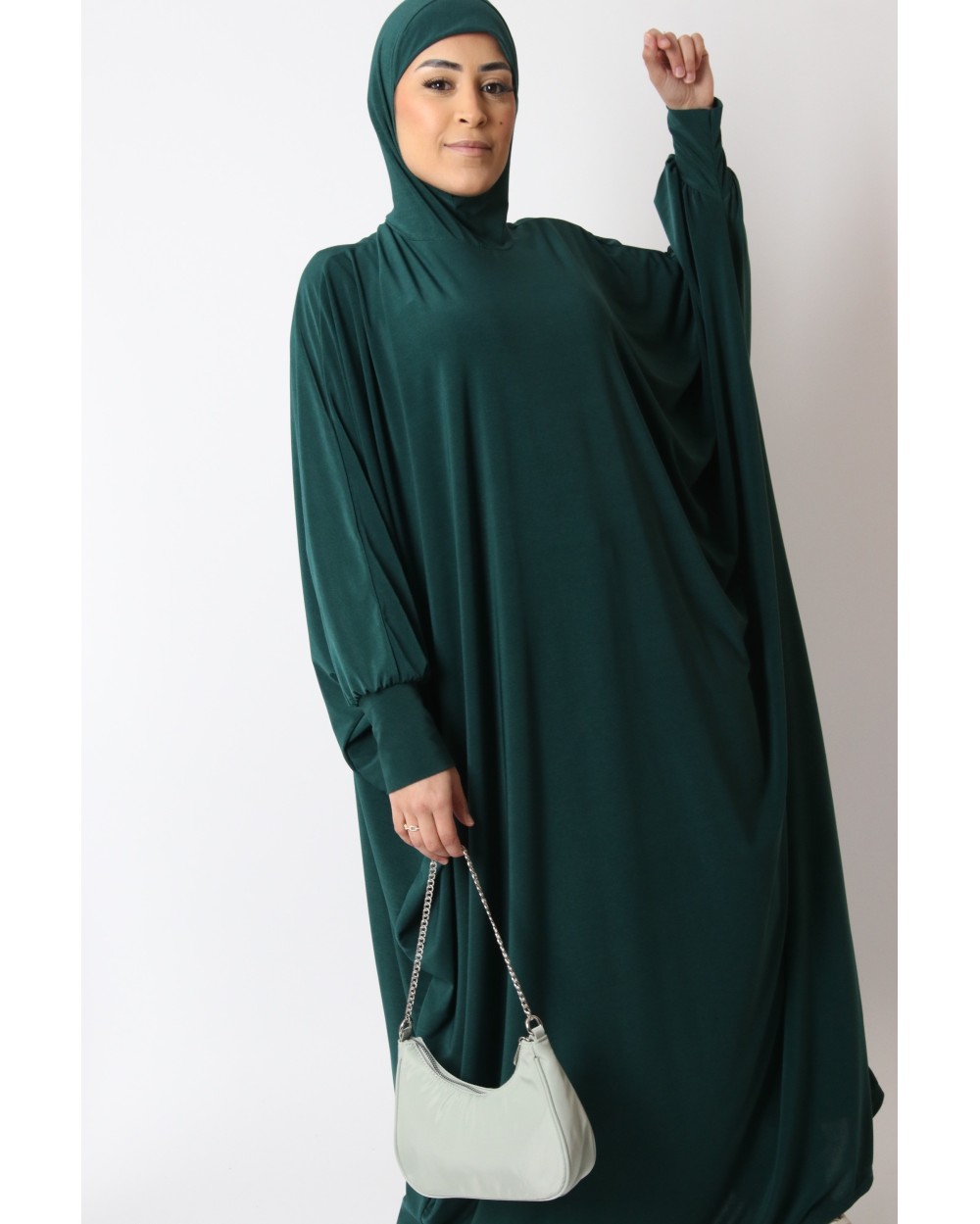 Integrated hooded butterfly abaya