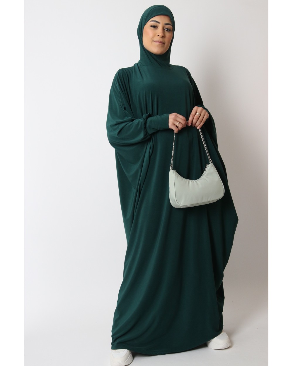 Integrated hooded butterfly abaya
