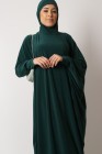Integrated hooded butterfly abaya