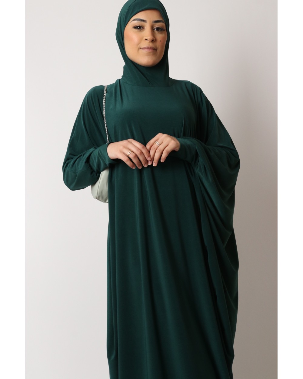 Integrated hooded butterfly abaya
