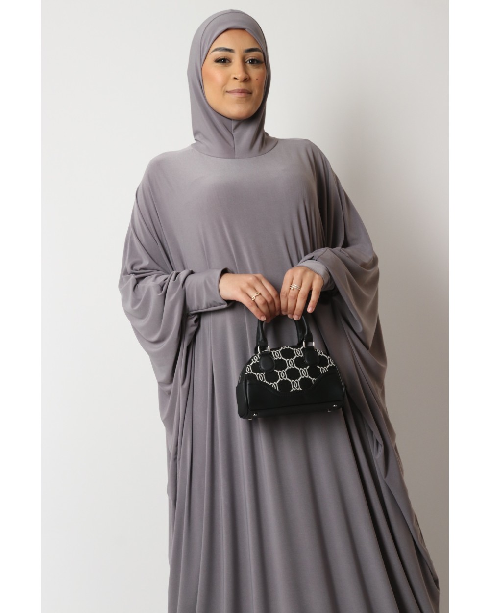 Integrated hooded butterfly abaya