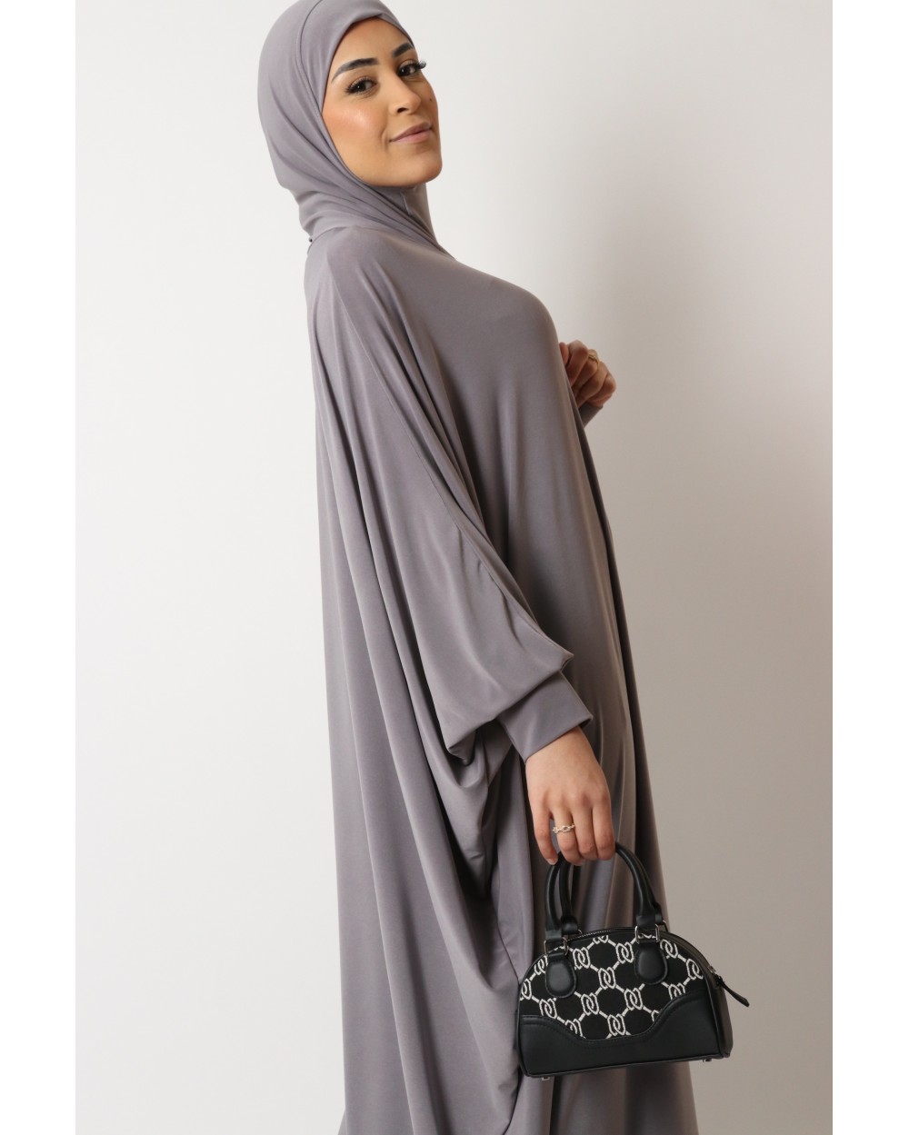 Integrated hooded butterfly abaya