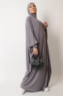 Integrated hooded butterfly abaya