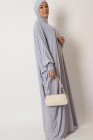Integrated hooded butterfly abaya