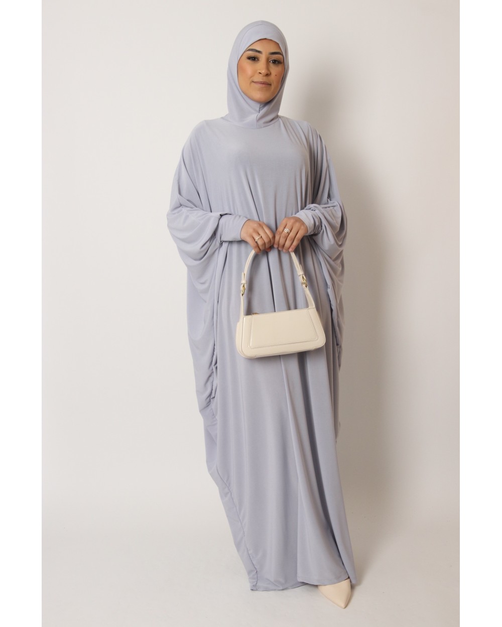 Integrated hooded butterfly abaya