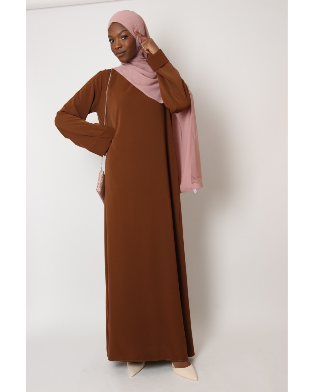 Tall Lapel Sleeve Abaya Plus Size