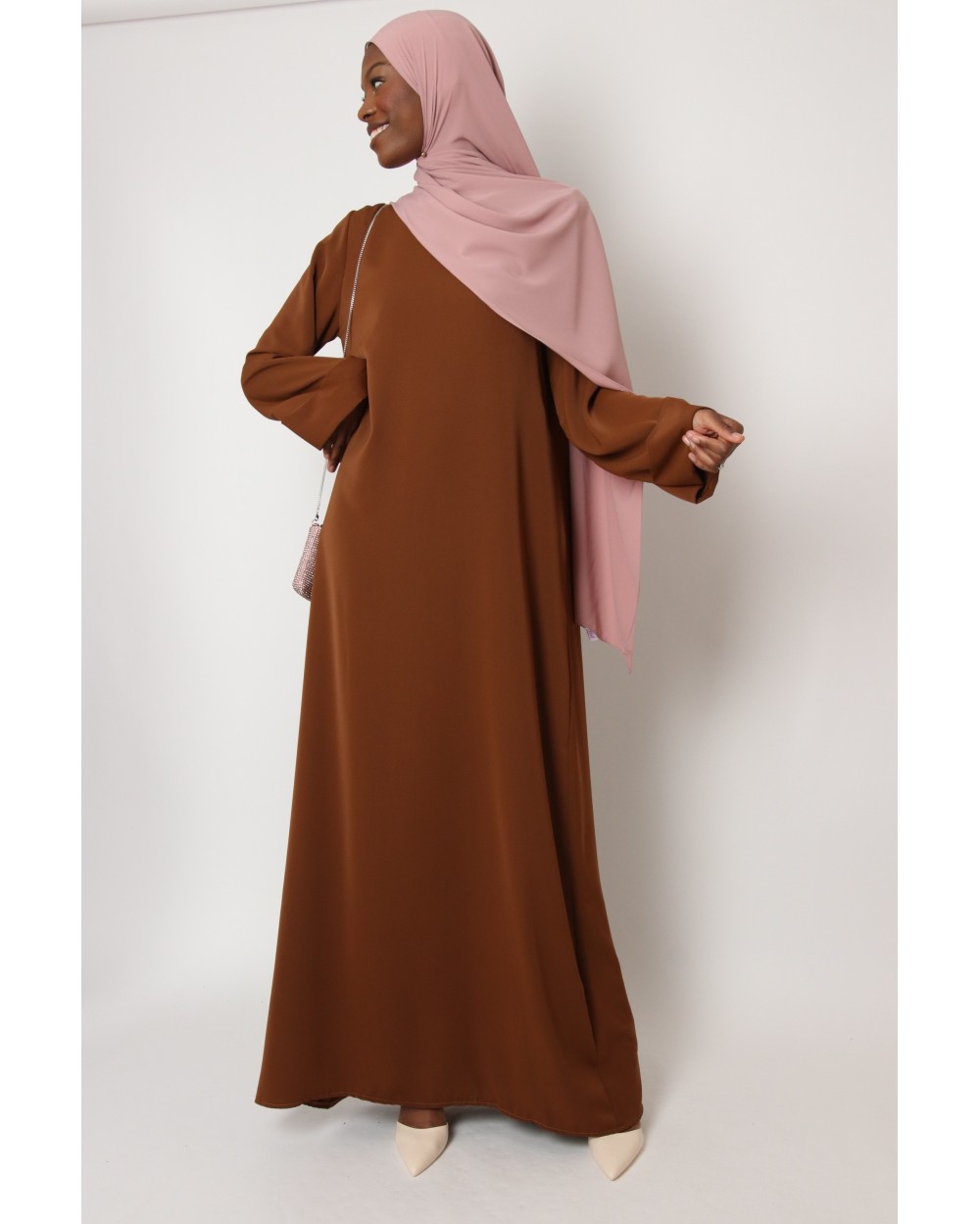 Tall Lapel Sleeve Abaya Plus Size