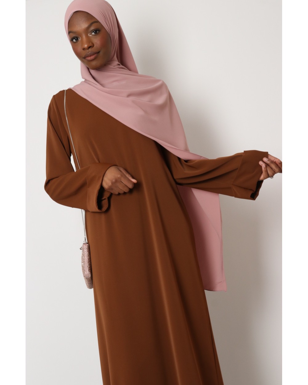 Tall Lapel Sleeve Abaya Plus Size