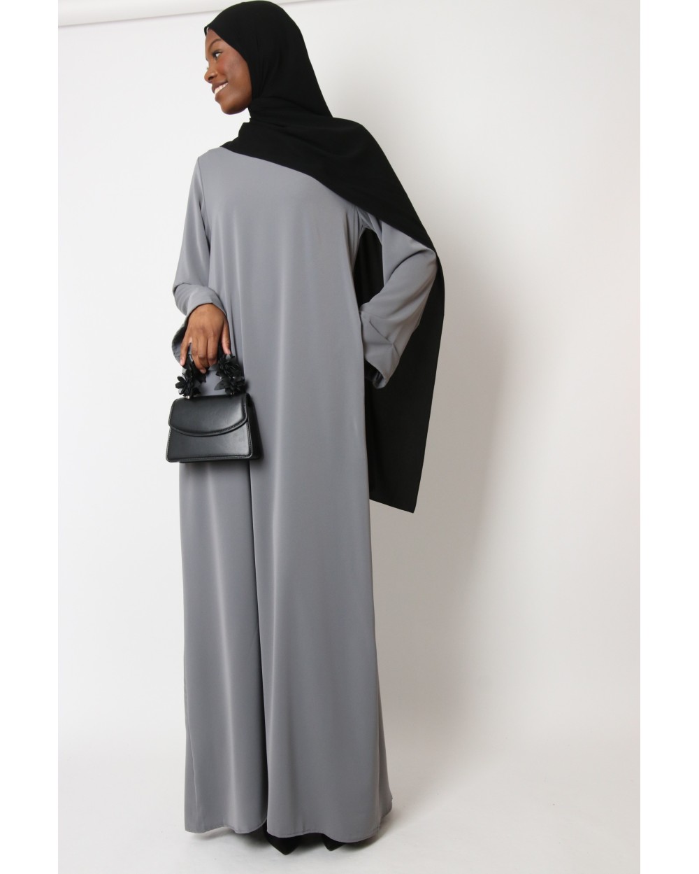 Tall Lapel Sleeve Abaya Plus Size