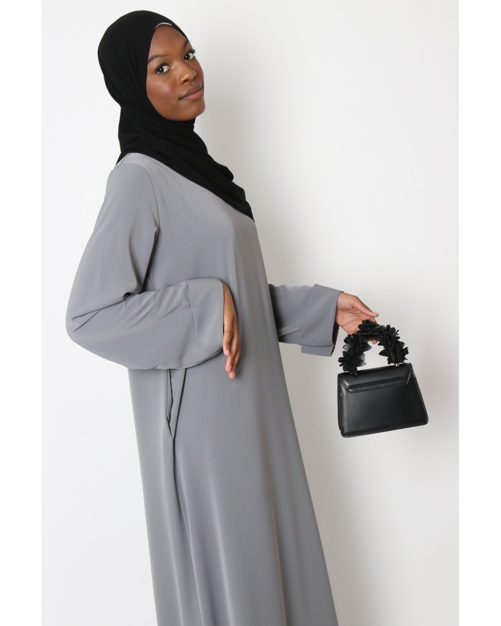 Tall Lapel Sleeve Abaya Plus Size