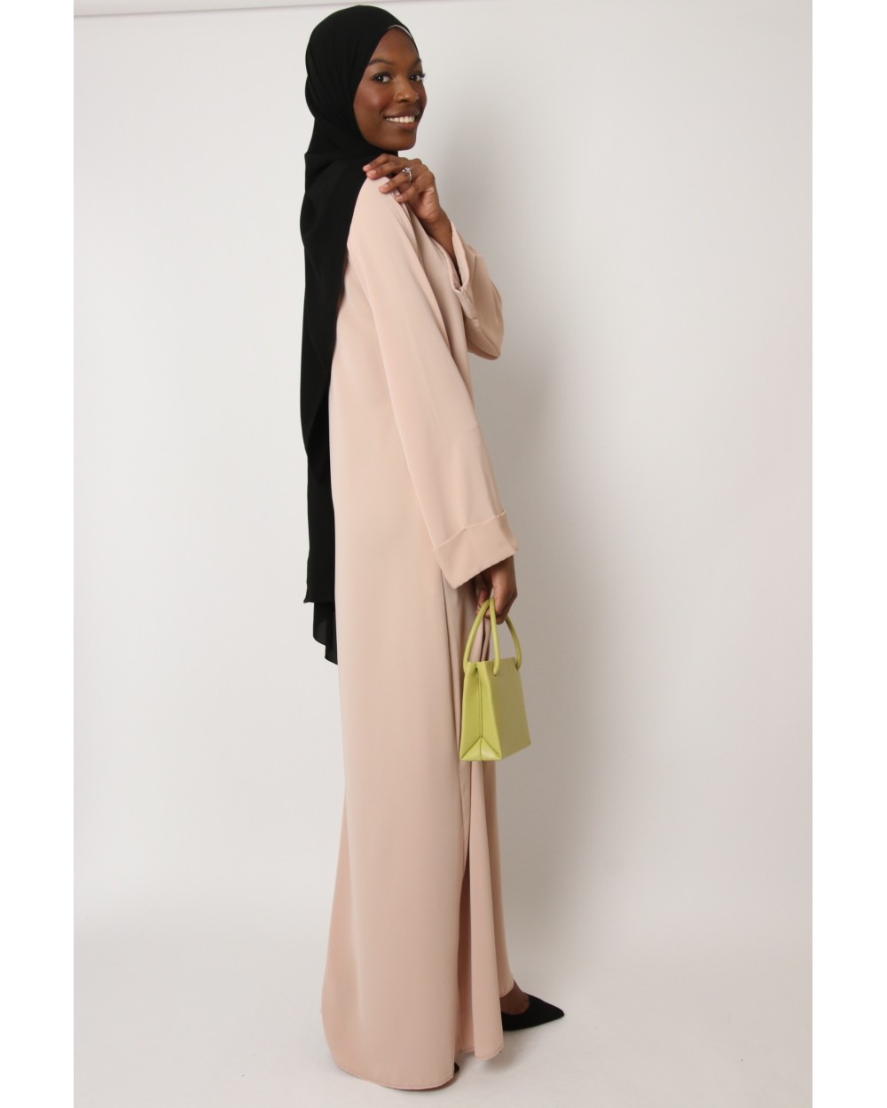 Tall Lapel Sleeve Abaya Plus Size