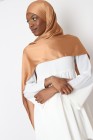 Hijab satin plissée à nouer