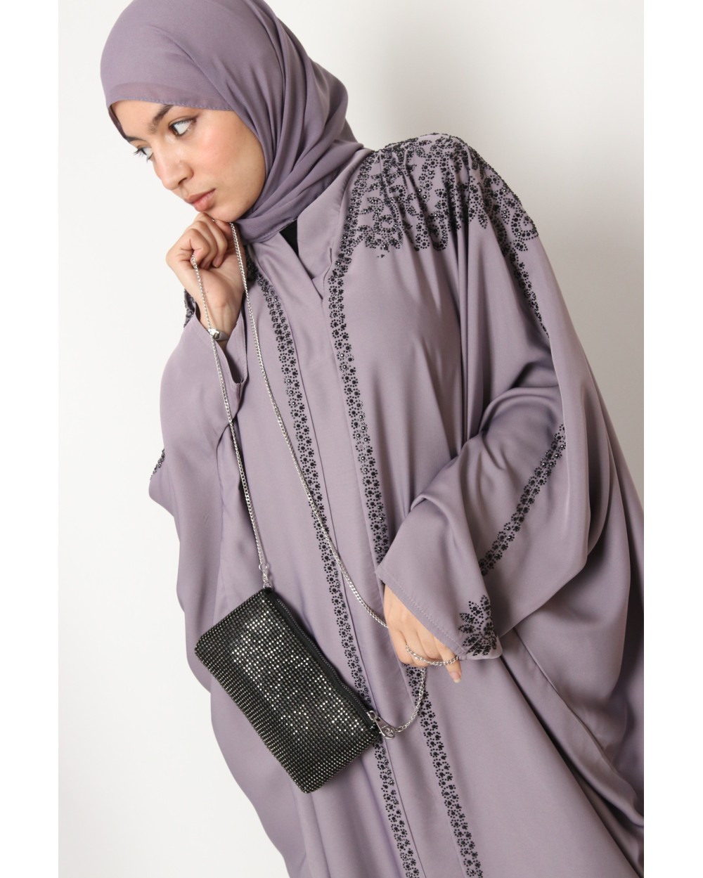 Butterfly abaya Dubai rhinestones