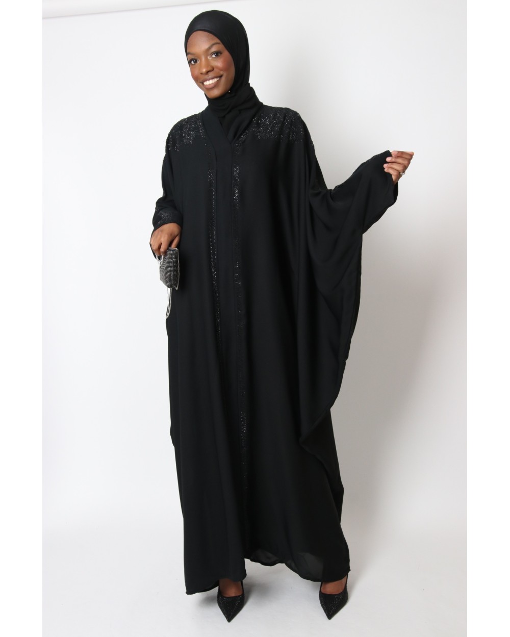 Butterfly abaya Dubai rhinestones