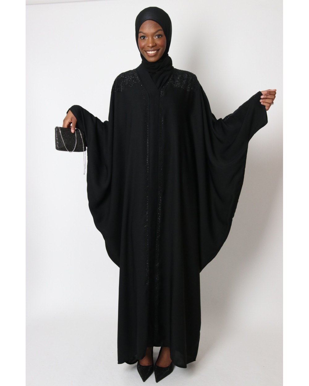 Butterfly abaya Dubai rhinestones