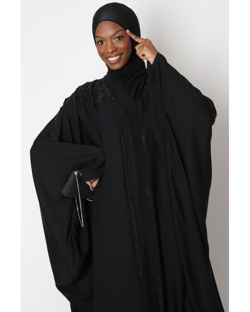 Abaya papillon Dubai strass