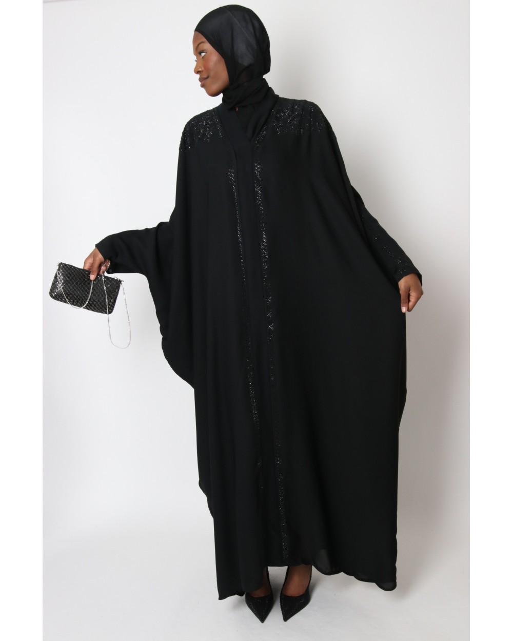 Butterfly abaya Dubai rhinestones