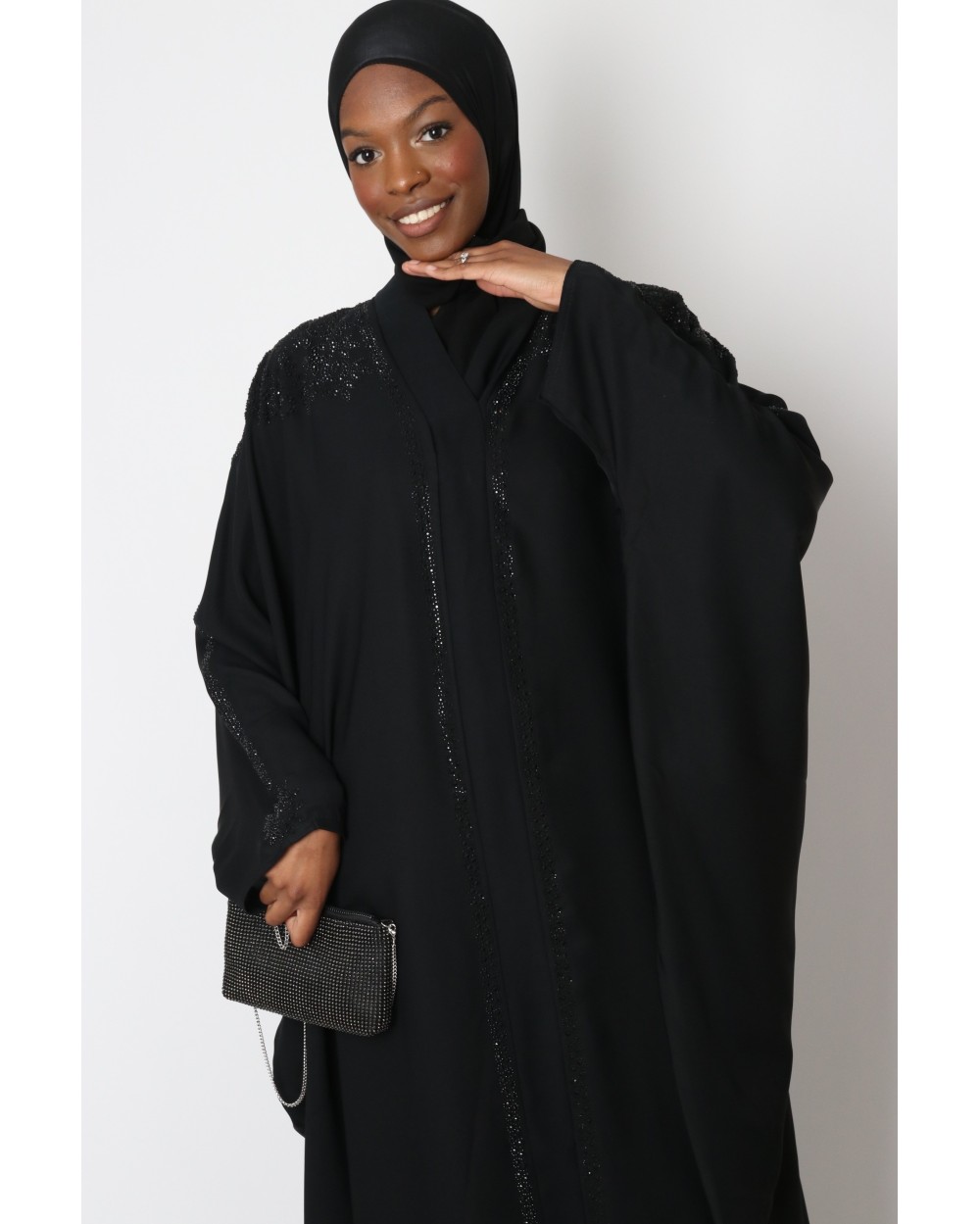 Abaya papillon Dubai strass