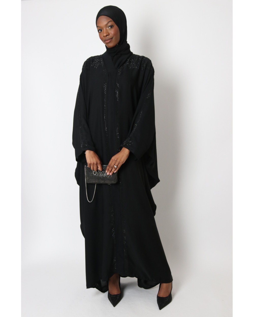 Abaya papillon Dubai strass
