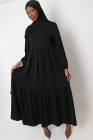 Integrated hijab ruffled dress