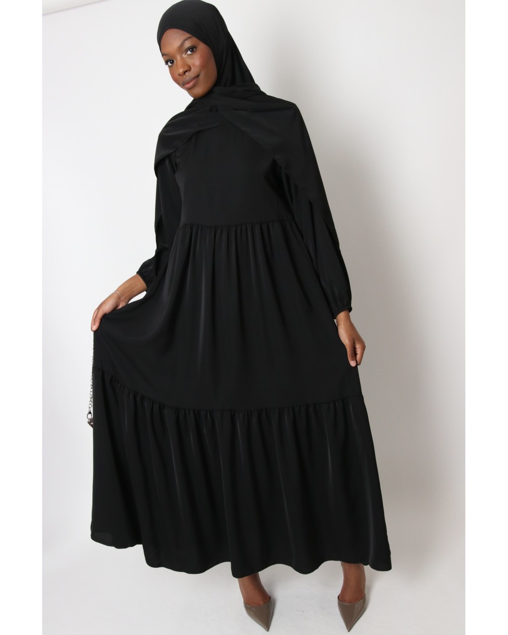 Robe à volants hijab intégré