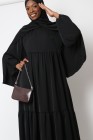 Integrated hijab ruffled dress