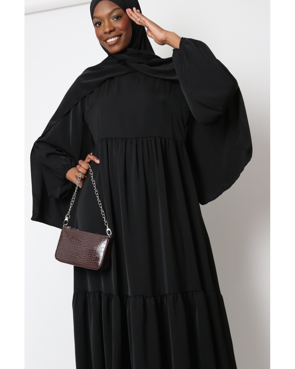 Robe à volants hijab intégré