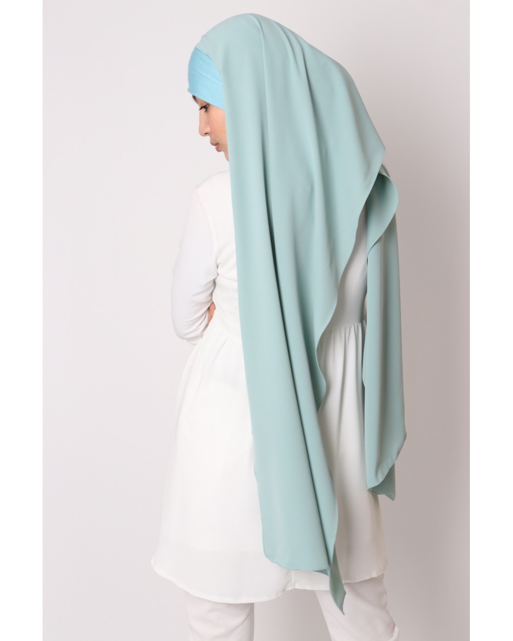 Hijab à enfiler cagoule intégré soie de médine