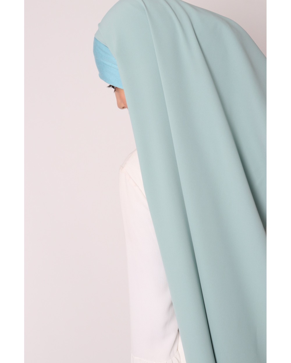 Hijab à enfiler cagoule intégré soie de médine