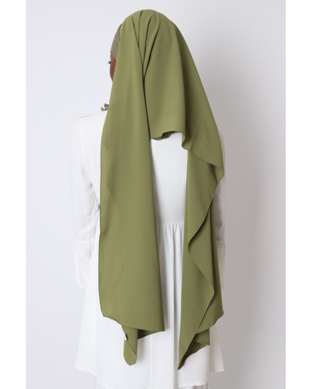 Hijab to put on hood integrated medina silk