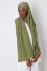 Hijab to put on hood integrated medina silk