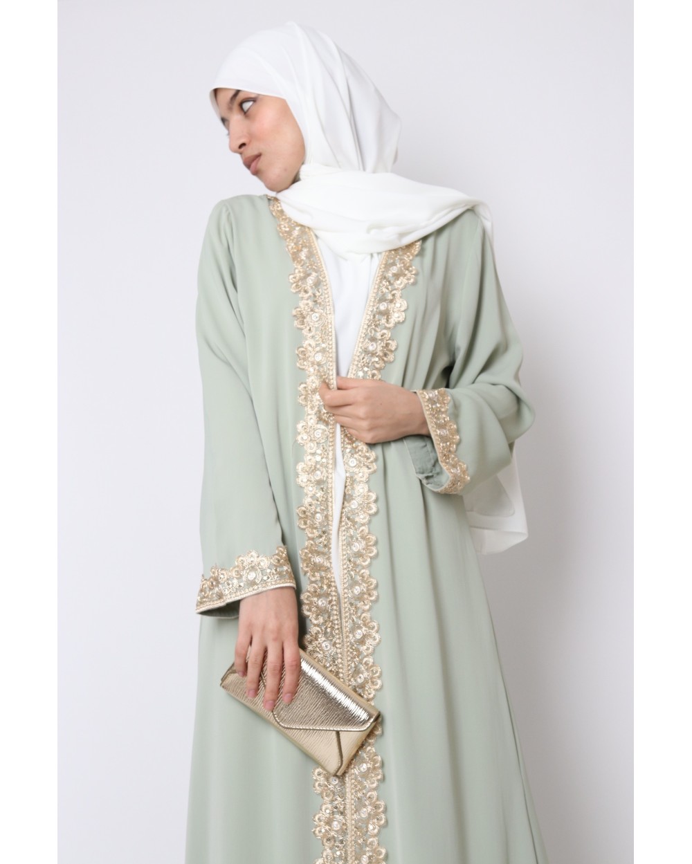 Medina silk lace Kaftan kimono