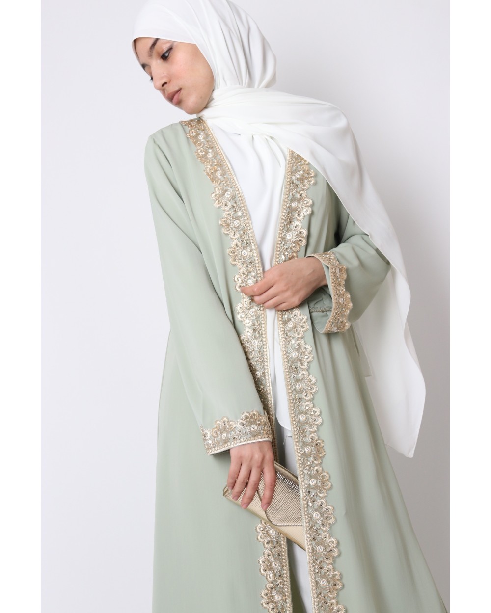 Medina silk lace Kaftan kimono