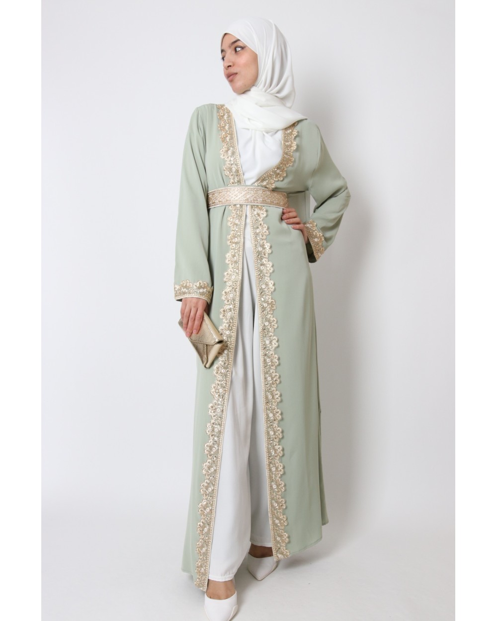 Medina silk lace Kaftan kimono