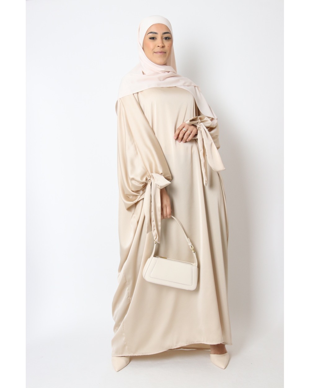 Safaa satin butterfly abaya