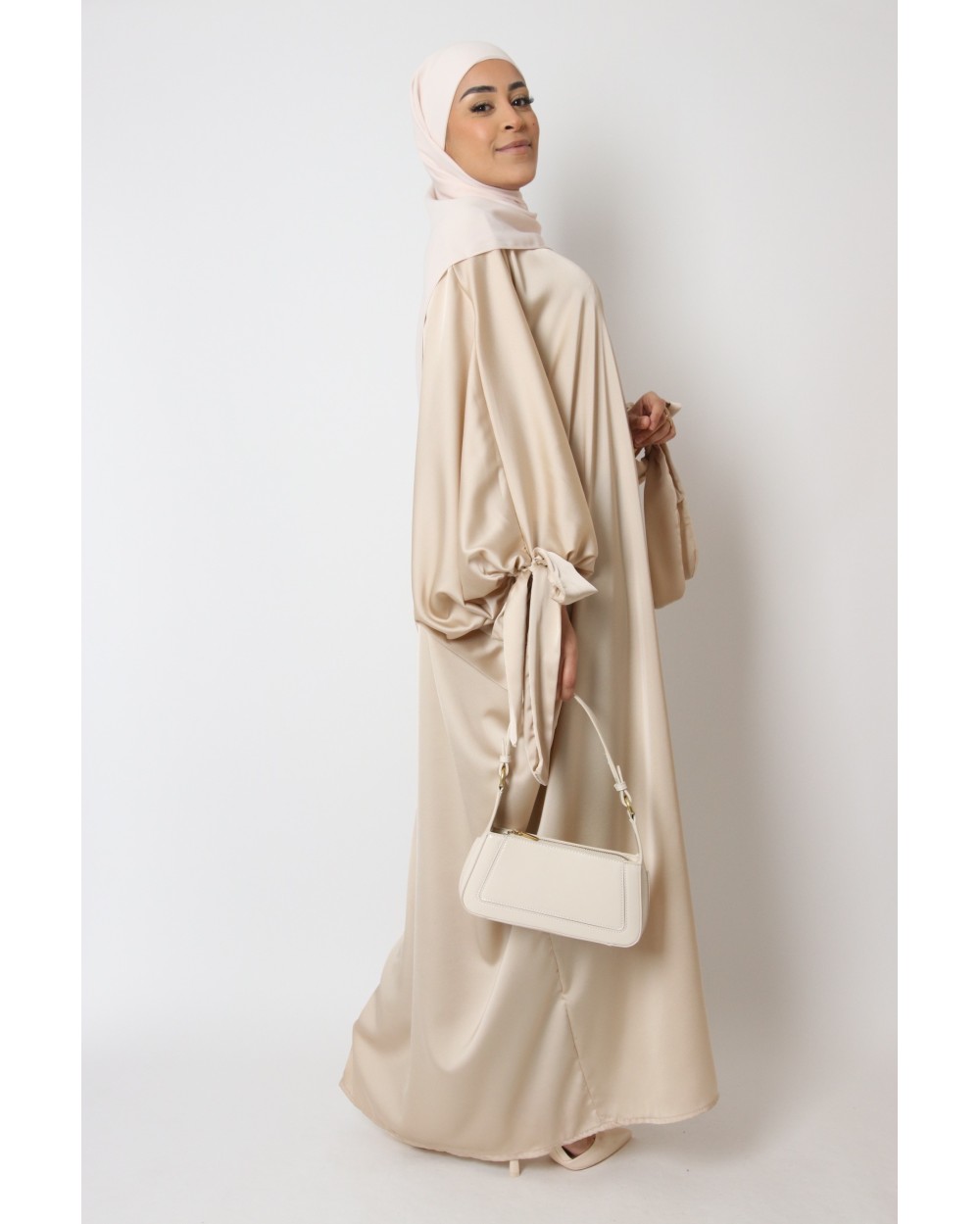 Safaa satin butterfly abaya