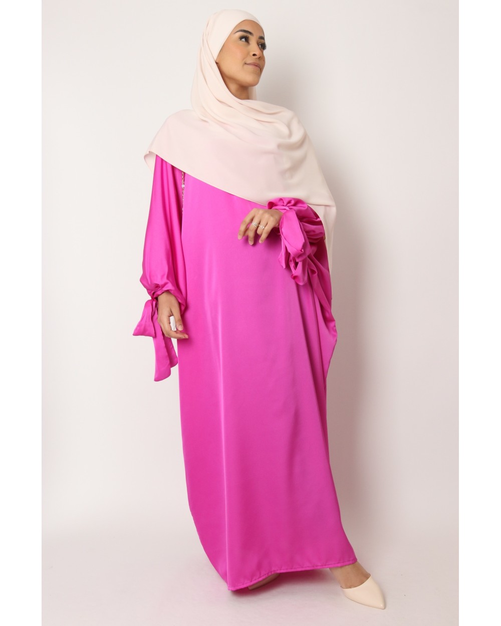 Safaa satin butterfly abaya