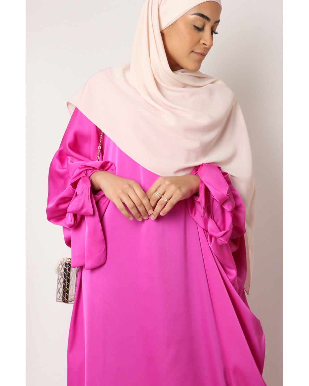 Safaa satin butterfly abaya