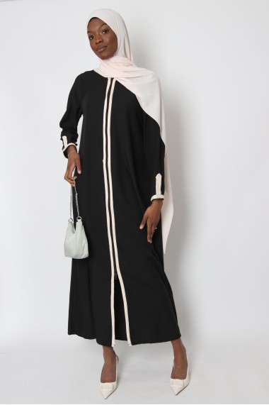Longue abaya à zip avec...