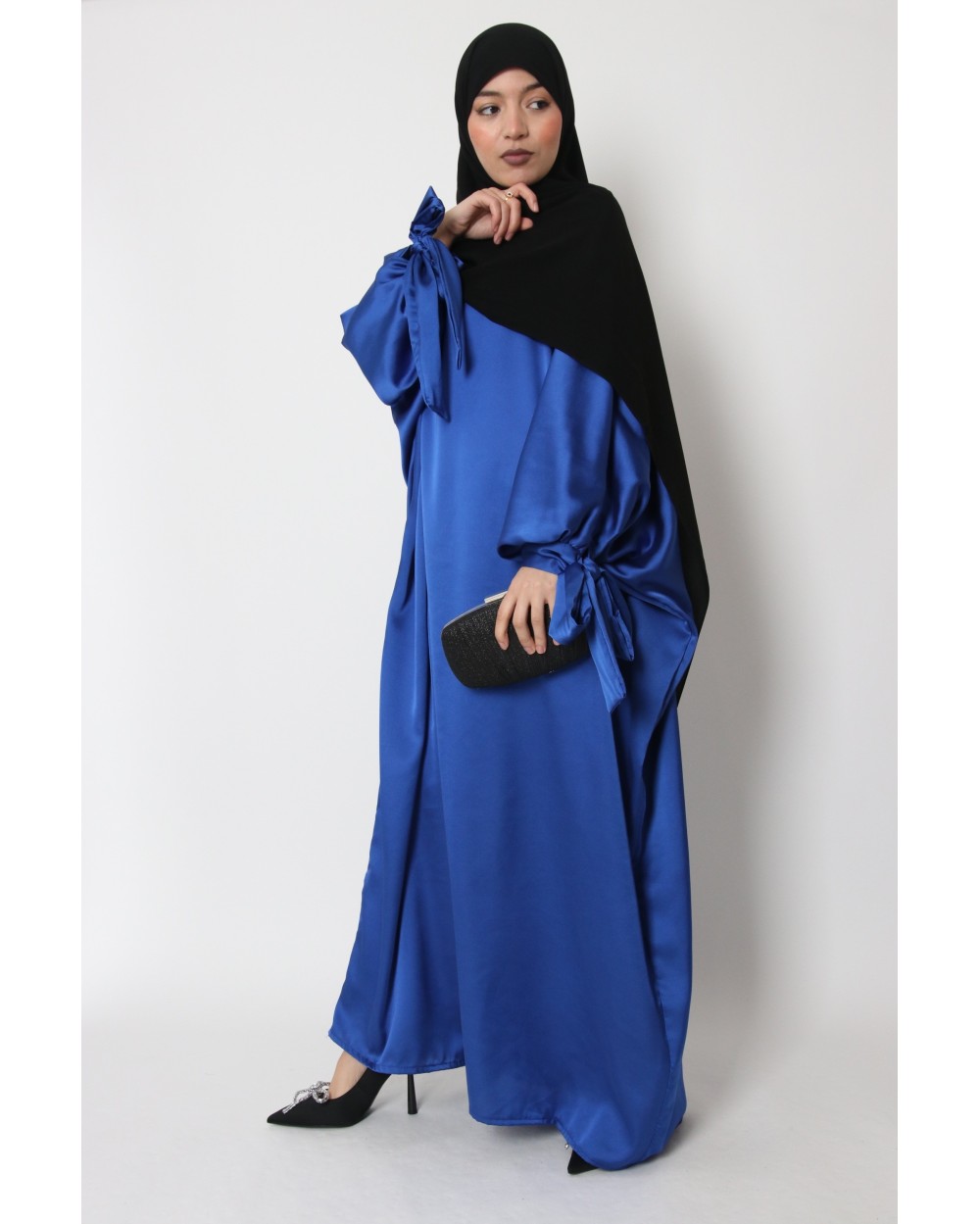 Safaa satin butterfly abaya