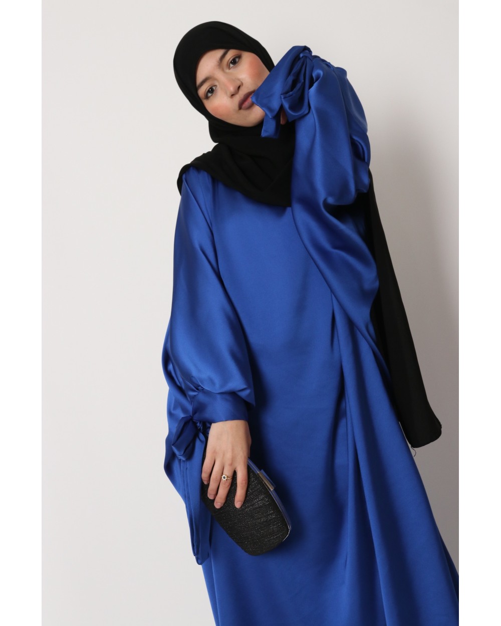 Safaa satin butterfly abaya