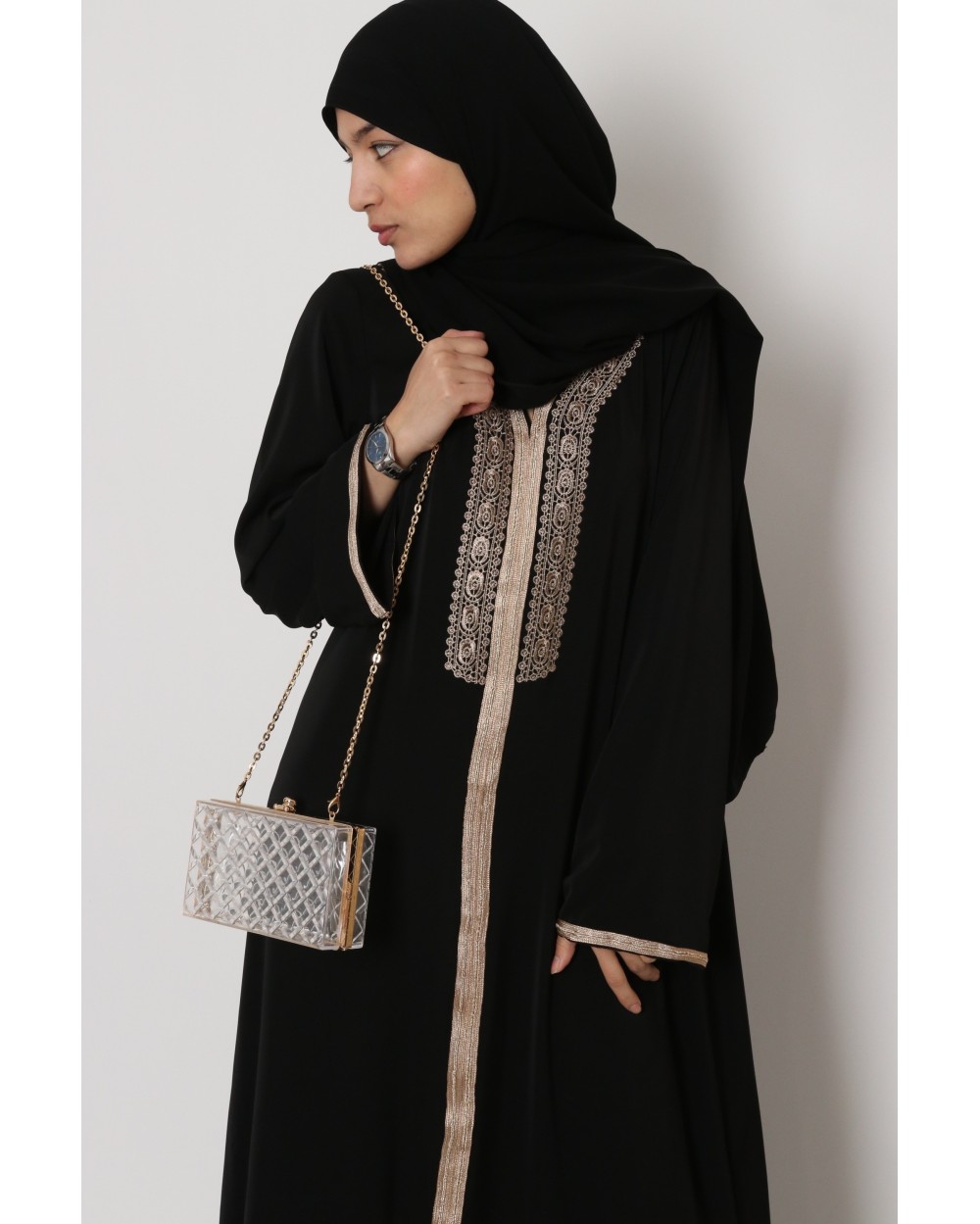 Robe longue Abaya broderie chic orientale