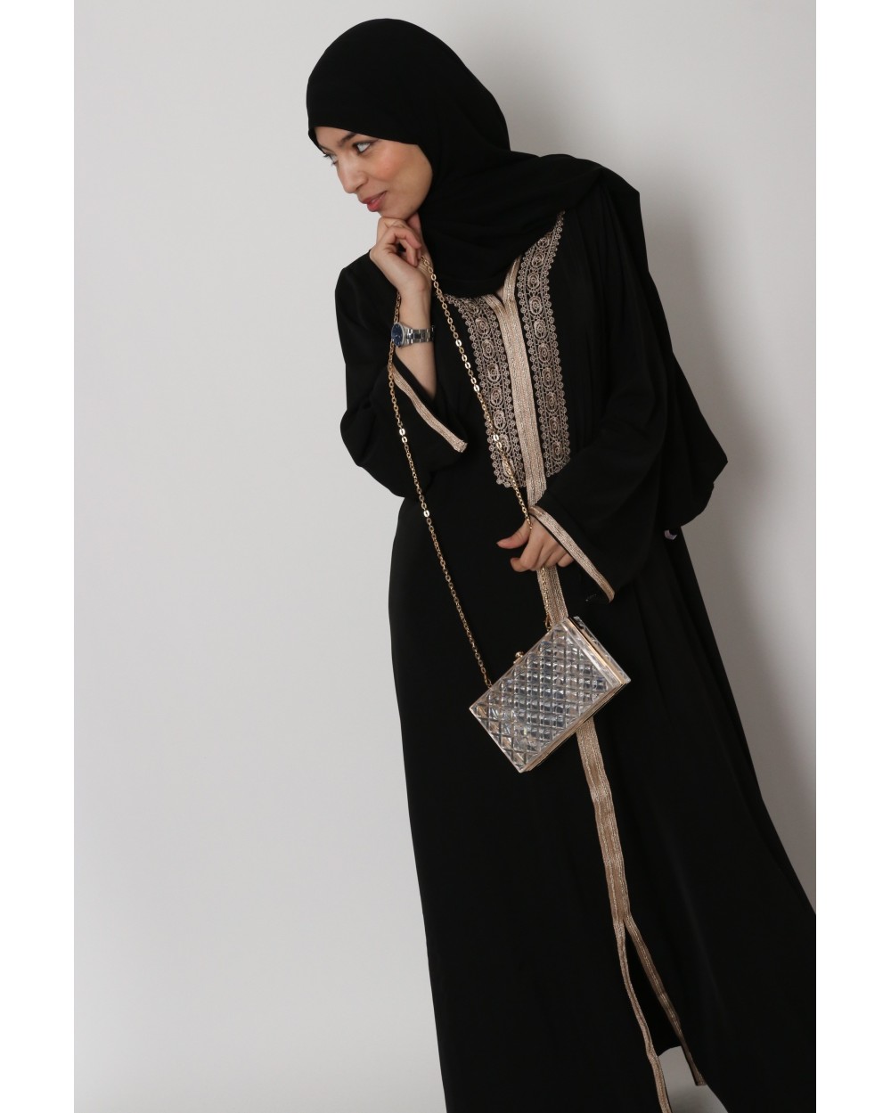 Robe longue Abaya broderie chic orientale