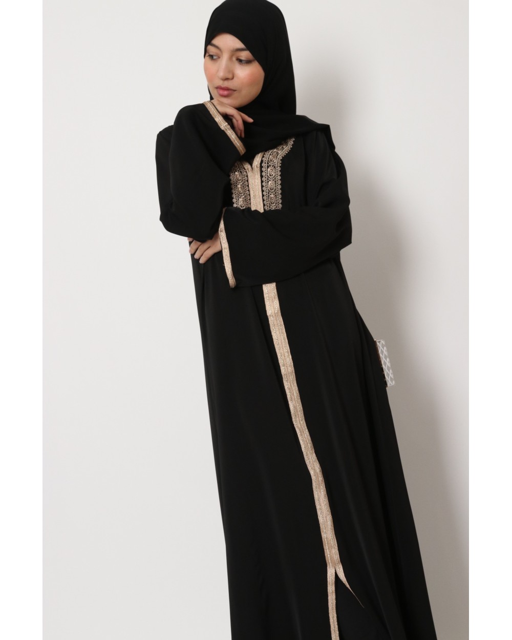 Robe longue Abaya broderie chic orientale