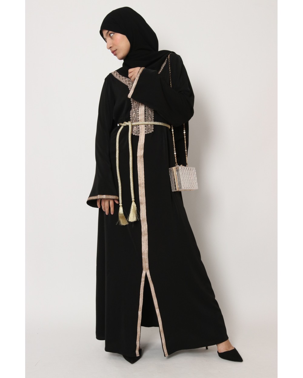 Robe longue Abaya broderie chic orientale