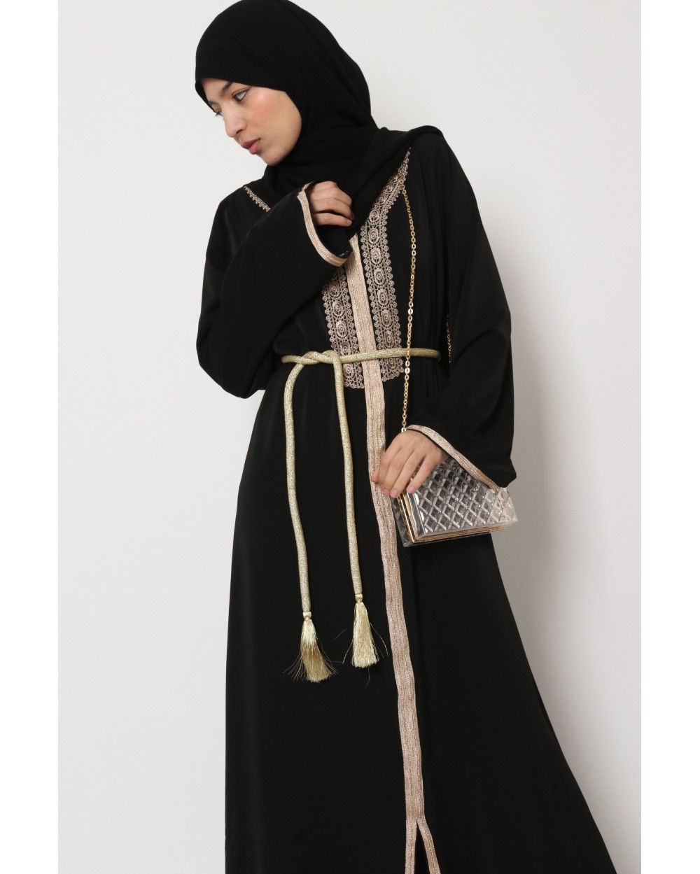 Robe longue Abaya broderie chic orientale