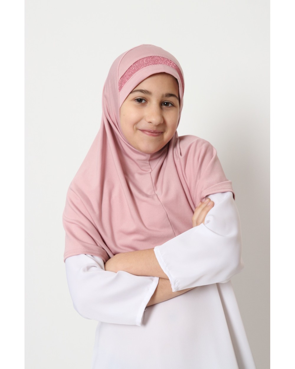 Hijab à enfiler pour fille paillettes